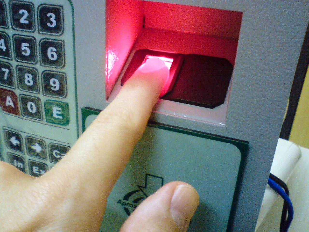 Face Id Biometric Security - Close-up of a fingerprint sensor, an alternative biometric to Face ID