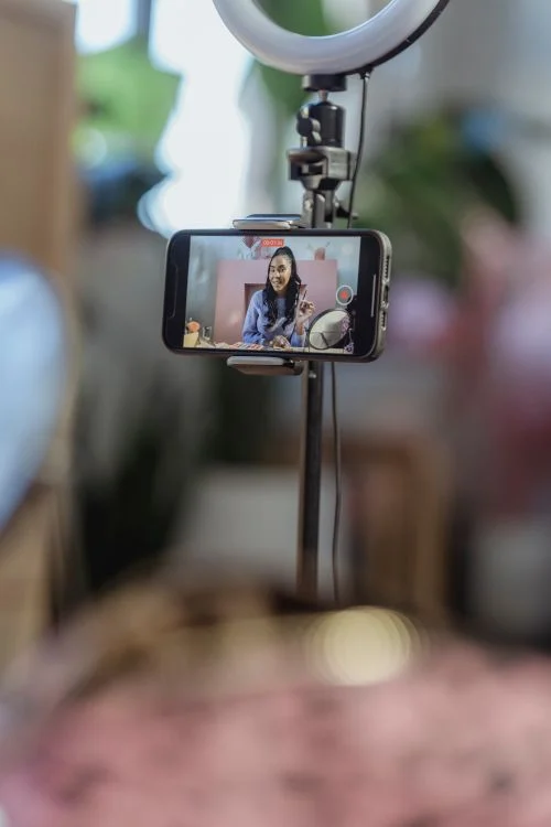 AI Social Media Content - AI Social Media Content - How To Use AI For Social Media Content - Creator recording video content 